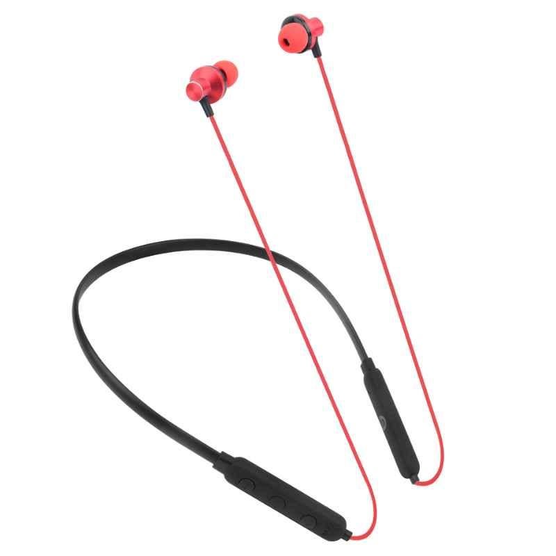 Hitage Perfect Red Bluetooth Neckband Earphone with 20hr Play Time, NBT-2686+