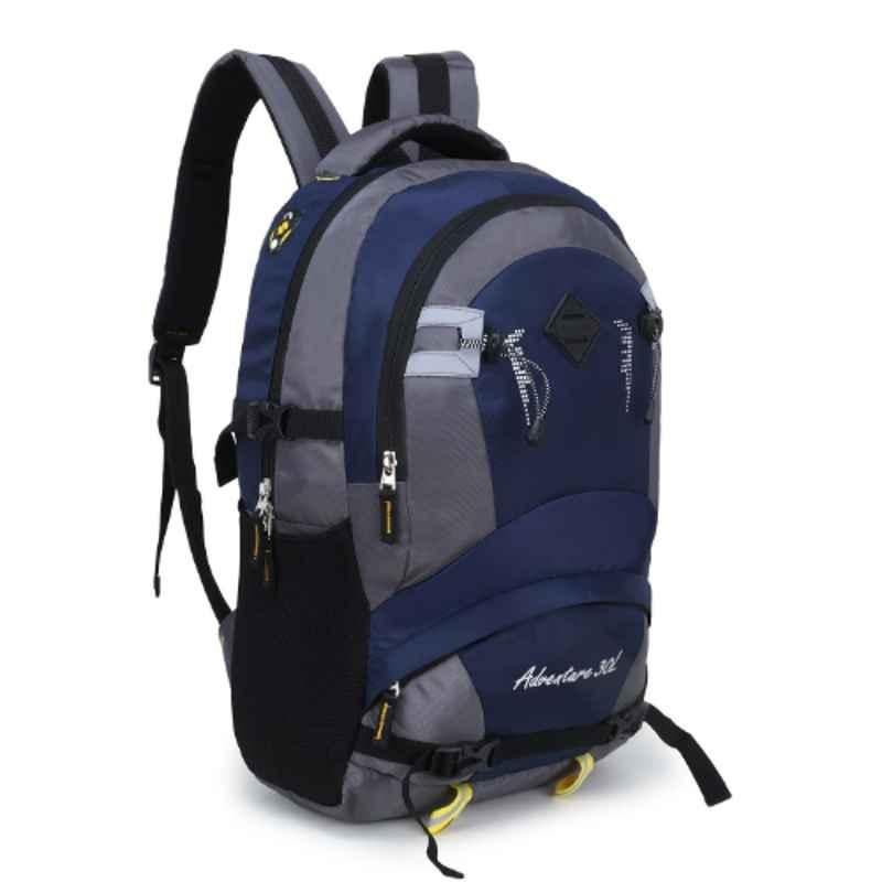 Barcelona 24L Polyester Blue Casual Travel Backpack with Laptop Compartment