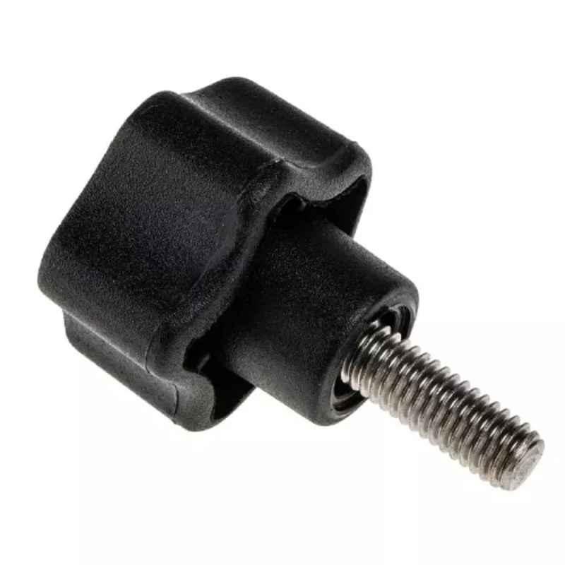 RS Pro M6 Black Multiple Lobes Clamping Knob, 7027627