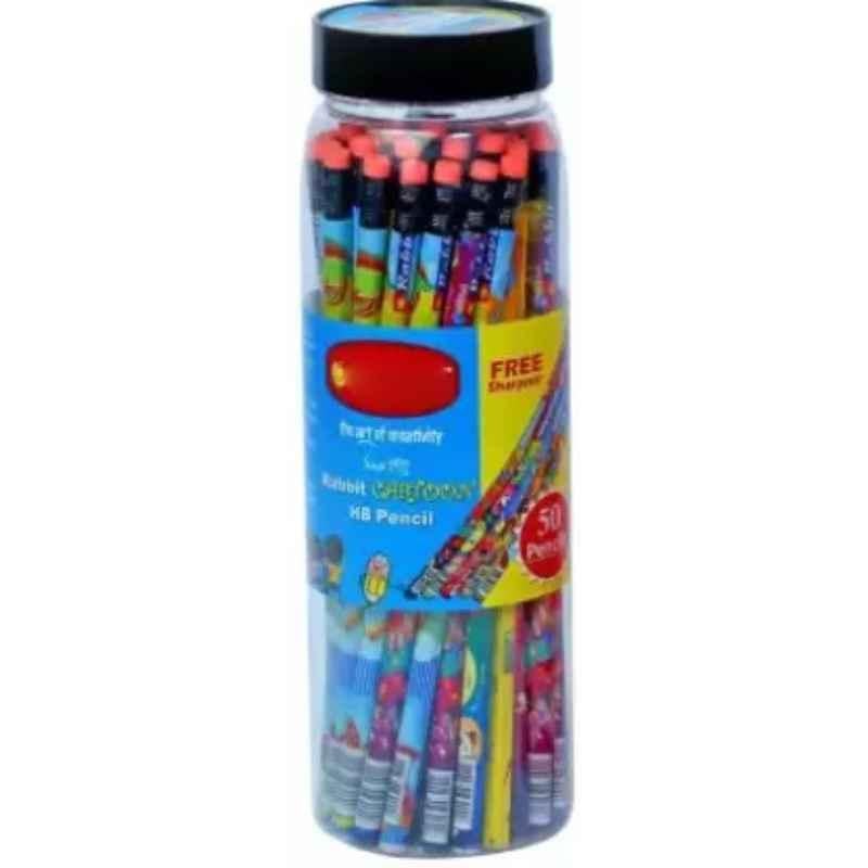 Artiggle 100 Pcs Rabbit Pearl RT Multicolour Mickey Character Rubber Tip Pencil Set