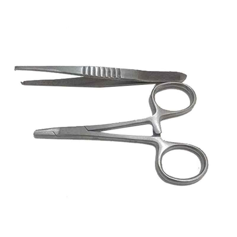 Forgesy 2 Pcs 5 inch Stainless Steel Toothed Forceps & Needle Holder Surgical Instrument Set , FORGESY175