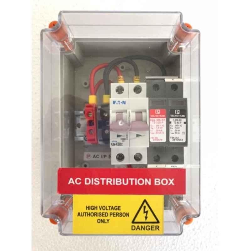 Daystar Single Phase Solar AC Distribution Box with 20 & 32A/2P AC MCB, 1 Pole AC SPD (Pack of 3)