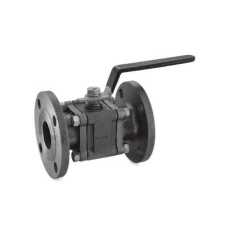 Zoloto 100mm Cast Steel Class-150 Full Bore Flanged Three Piece Design Ball Valve, 1089