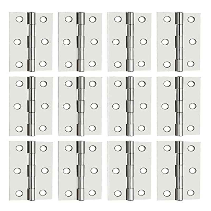 Screwtight 2.5 inch Iron Self Coloured Door & Cabinet Butt Hinge, S170104SC-12 (Pack of 12)