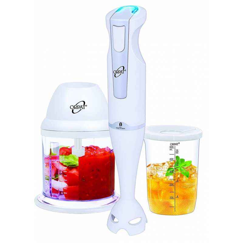 Orpat 250W White Hand Blender with Chopper, HHB-157E-EC