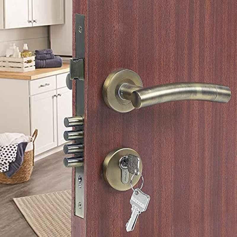 Voltizi Rose Stainless Steel 304 Antique Brass Finish Mortise Door Lock Handle Set, MG-1101
