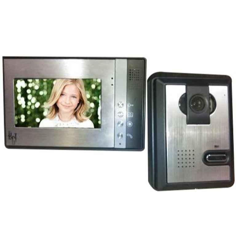 BGT 7 inch Metallic Grey VDP with 2 Indoor Screen & 1 Outdoor Bell Camera Kit with 100 Pics Saving Storage