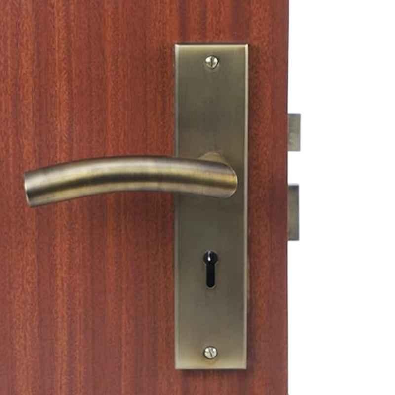 Homexpert MG1102 8 inch 60mm Stainless Steel Antique Brass Finish Cylindrical Plate Mortise Door Lock Set