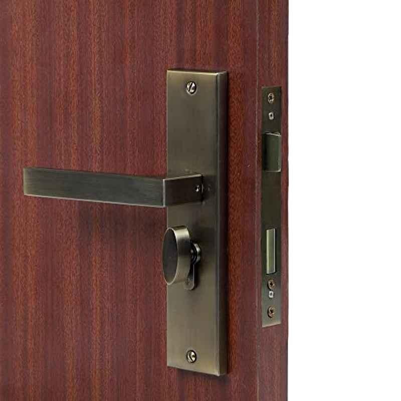 Handle Waala LB301 8 inch 60mm Stainless Steel Antique Brass Finish Cylindrical Plate One Side Key Mortise Door Lock Set