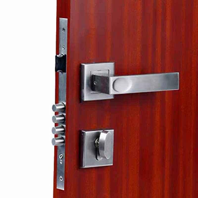Homexpert Rose Fasino 60mm Stainless Steel Silver One Side Key Mortise Door Lock Set