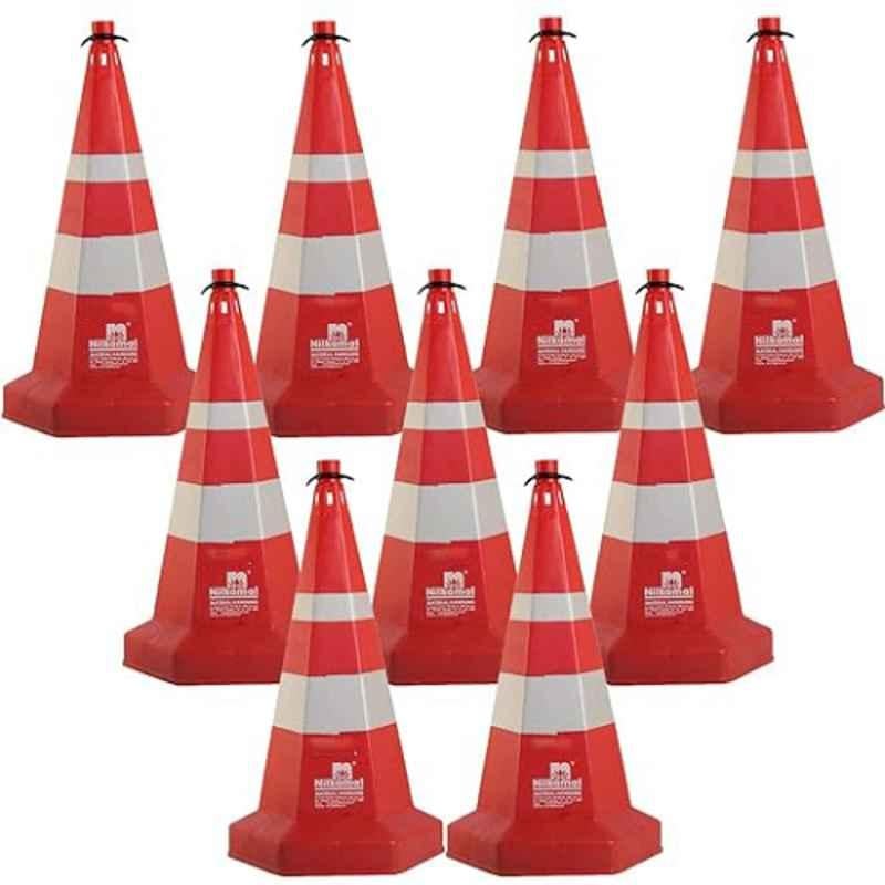 Nilkamal 750mm Red Road Traffic Safety Cone with 9m Chain & Hook (Pack of 9)