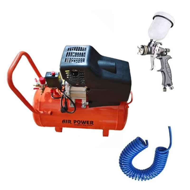 Air Power 30L Air Compressor with Spray Gun, PU Pipe & Fittings Set, AC 30DR-PS 01