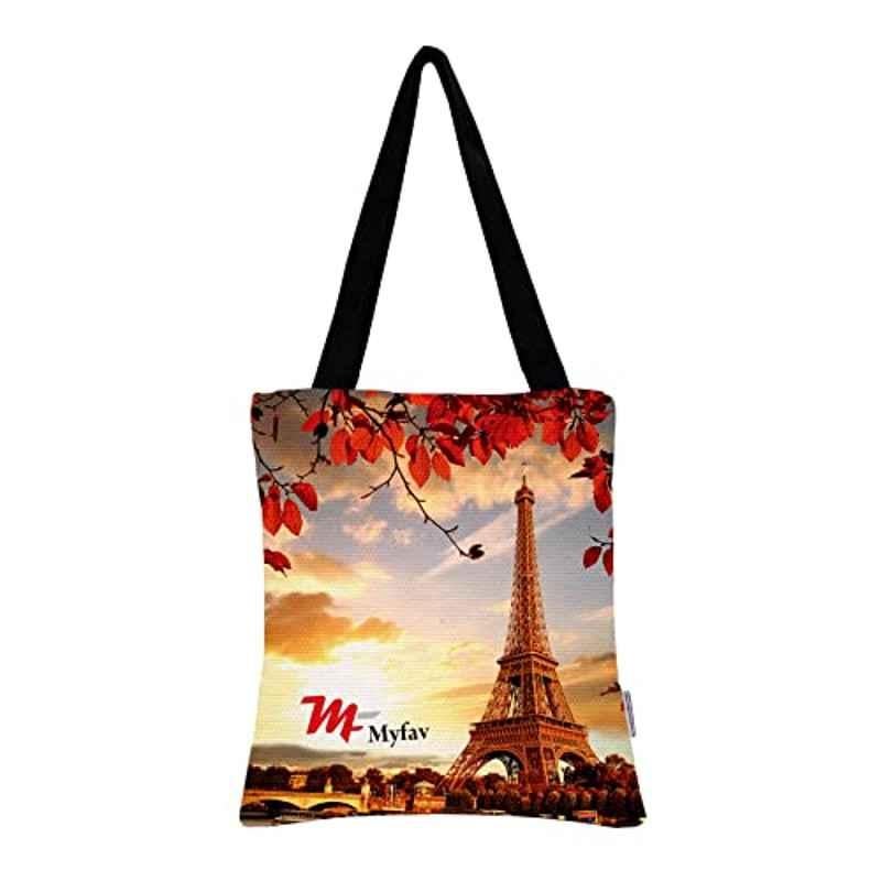 My Fav Cotton Printed Canvas Tote Bag, MFCTB011