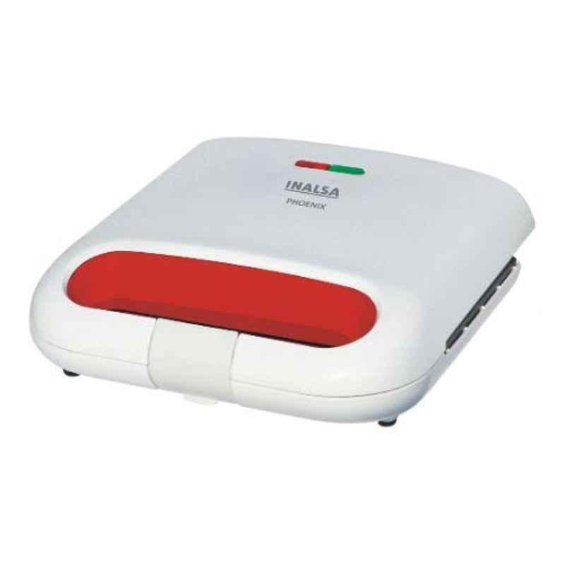 Inalsa Phoenix Grill 750W White & Red Sandwich Toaster