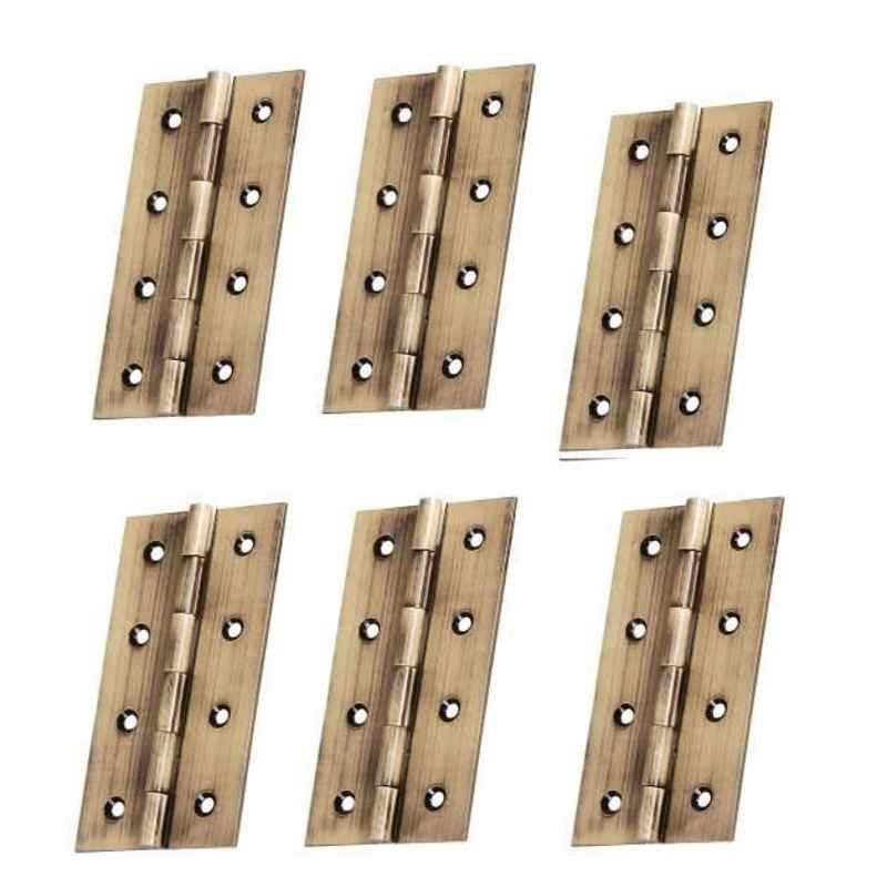 Smart Shophar 4x.75x1.5 inch Brass Antique Butt Hinge, SHA10HG-BUTT-AN4X.75X1.5-P6 (Pack of 6)