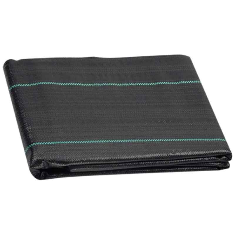 Singhal Premium 1x10m 110 GSM Polypropylene Black Sheet Mat for Garden Weed Control Barrier