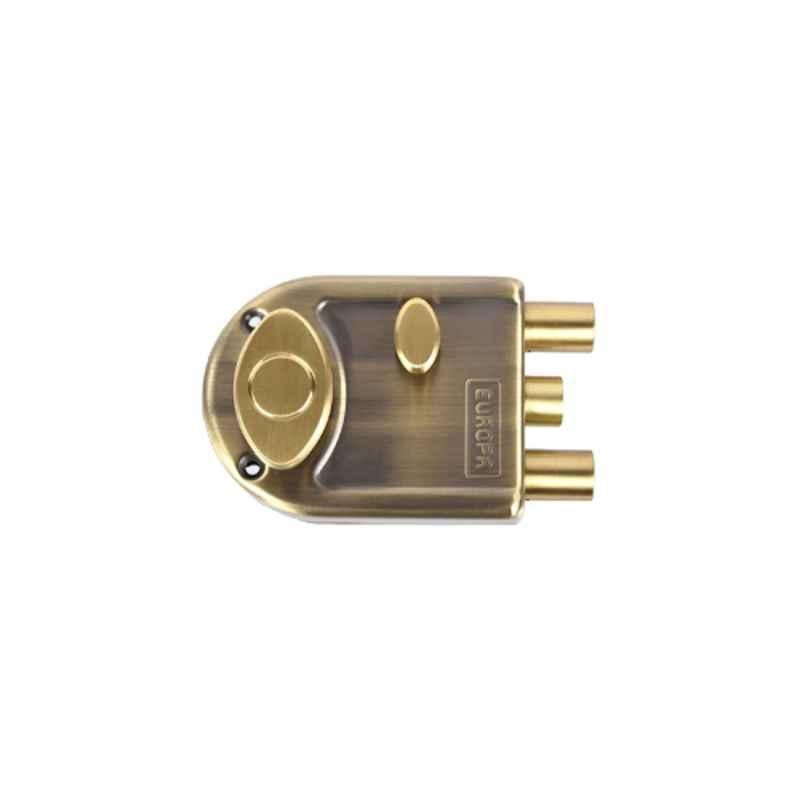 Europa 20mm 14 Pin Antique Brass Main Door Lock with 2 Dead Bolts & 1 Latch Bolt, 8013