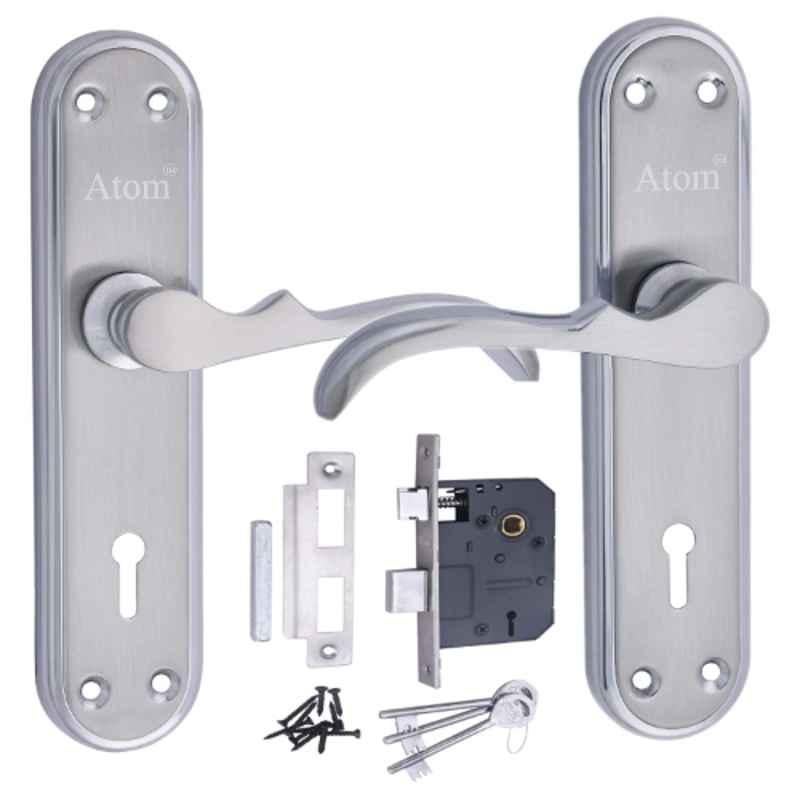 ATOM 7 inch Brass & Iron Chrome Plated Matt Finish Mortise Door Lock Set, MH-MERCURY-KY-CPMATT