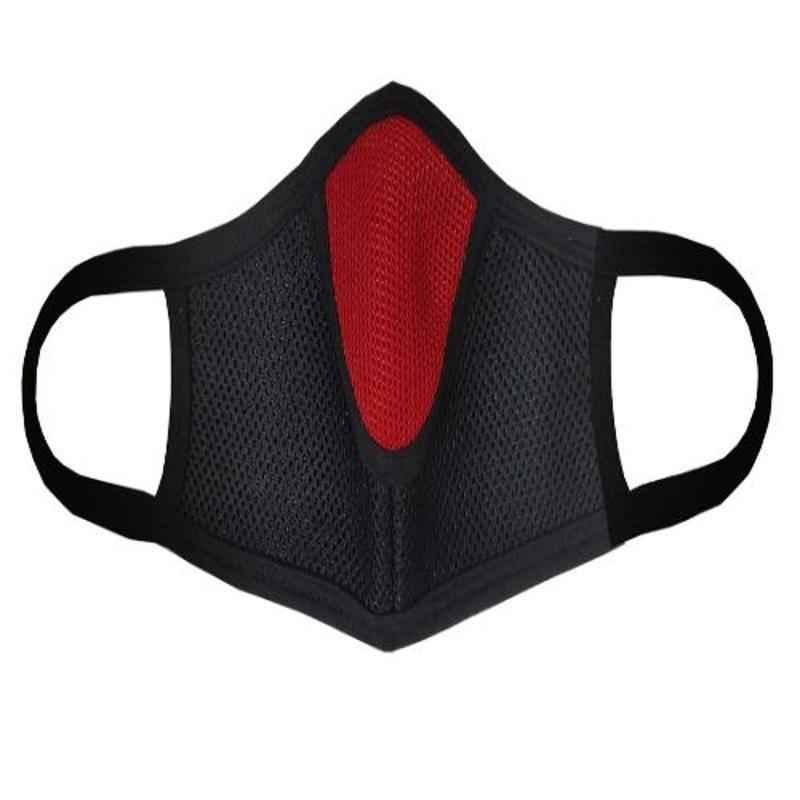 APS Reusable & Washable Multipurpose Black Cotton Monkey Style Face Mask, APS FM-12 (Pack of 10)