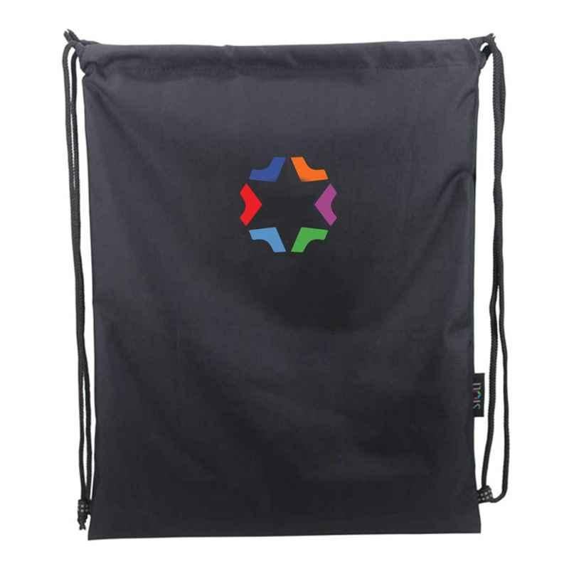 Stolt Fit Polyester 10-15L Black Drawstring Bag