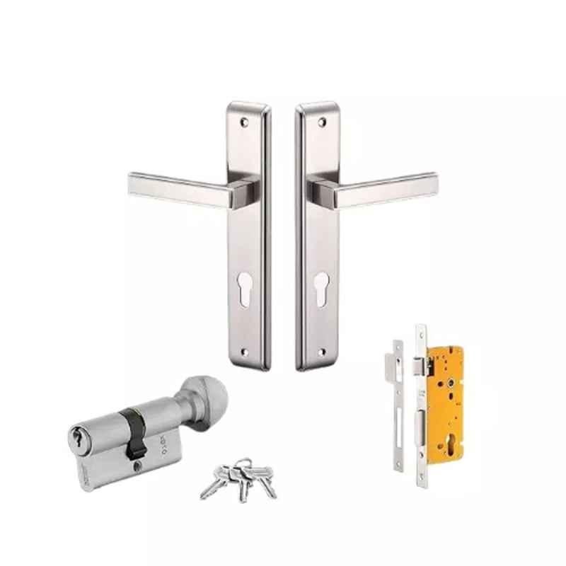 Dorset Kaira MLKAIASC 10 inch Silver Chrome Finish Zinc Mortise Door Lock Set with 1 Side Key & 1 Side Knob