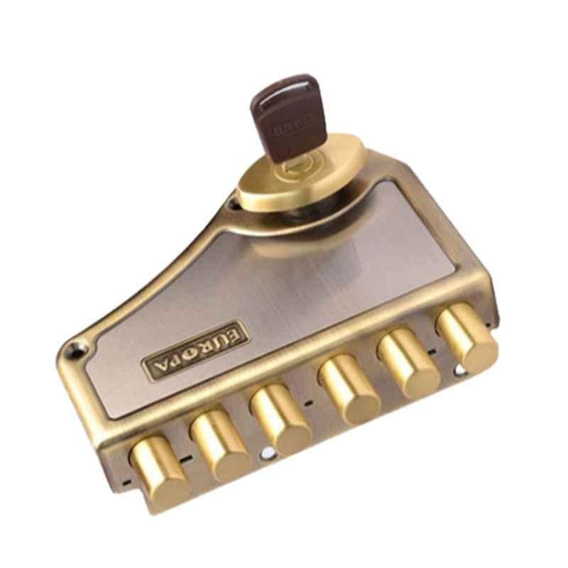 Europa 14 Pin Brass Main Door Lock with 4 Keys, H341 AB