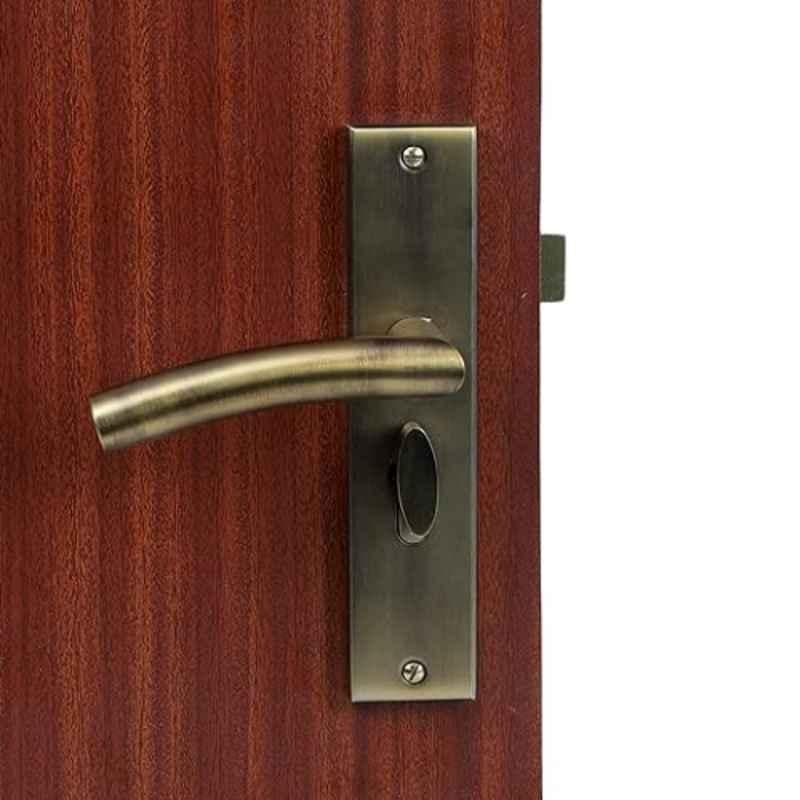 Homexpert MG1105 8 inch 60mm Stainless Steel Antique Brass Finish Cylindrical Plate One Side Key Mortise Door Lock Set