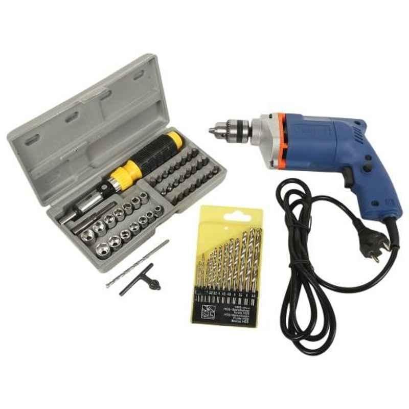 Imported 300W Drill Machine, 41 Pcs Socket & 5 Pcs Wall Drill Bit Combo