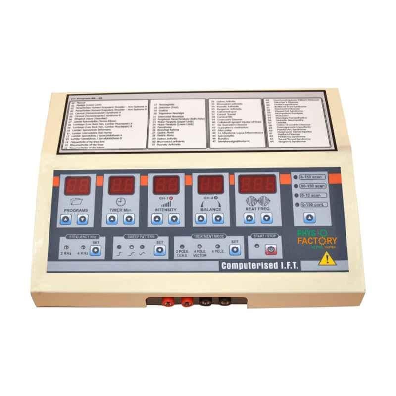 Physio Factory Interferential Therapy 65 Program Physiotherapy Machine for Pain Relief