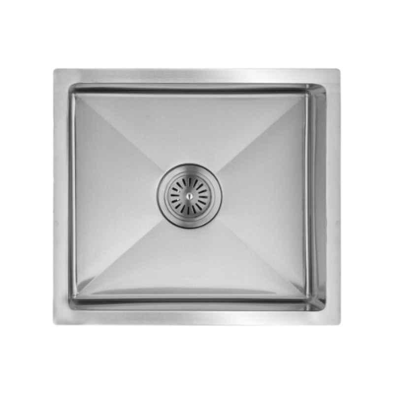 Neelkanth Handmade 440x485mm Stainless Steel Single Bowl Matt Kitchen Sink, NKR-HM10-SB02