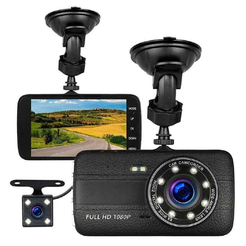 AUSHA 4 inch 1080p Front & Rear View DVR Dual Touch Car Dash Camera
