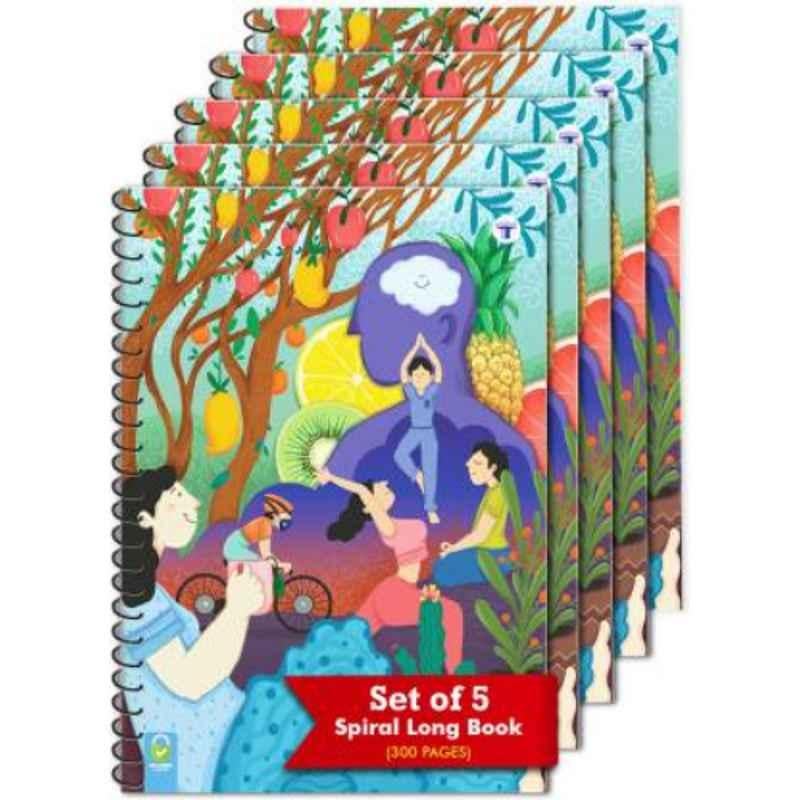Target Publications 300 Pages A4 Spiral Notebooks, New-1306 (Pack of 5)