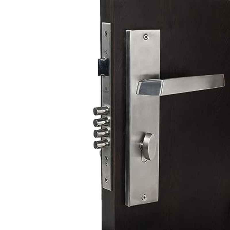 Handle Waala Sana-OSK 10 inch 60mm Stainless Steel Silver Cylindrical Plate One Side Key Mortise Door Lock Set