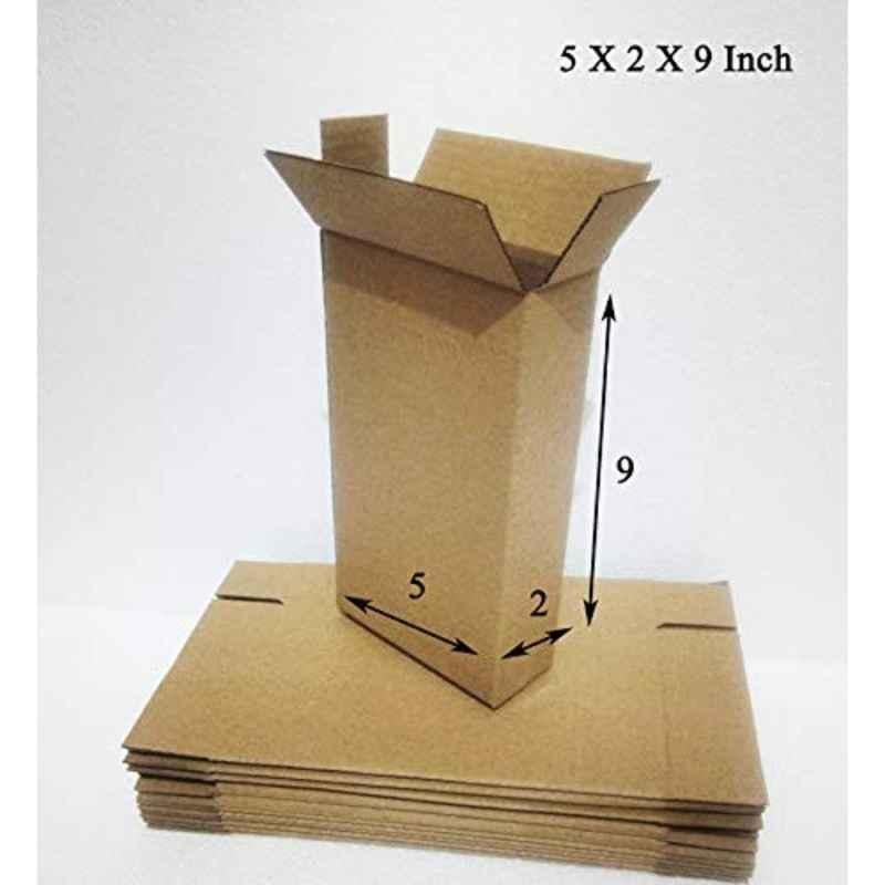 ABS 5.1x1.9x9 inch 3 Ply Paper Brown Rectangular Corrugated Box, ABS050 (Pack of 100)