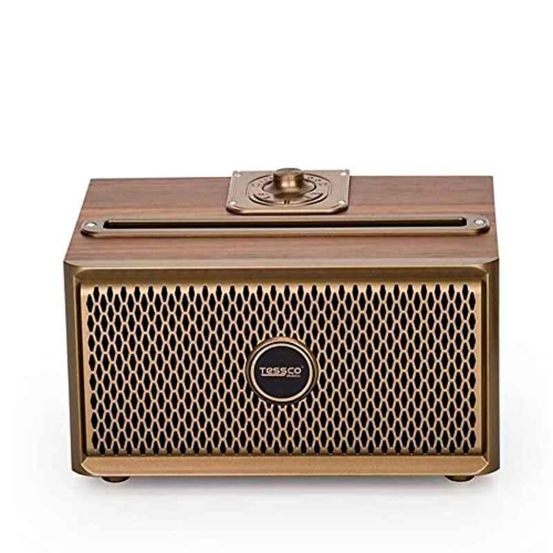 Tessco 20W Brown Vintage Classic Retro Bluetooth Wireless Speaker, FS-311