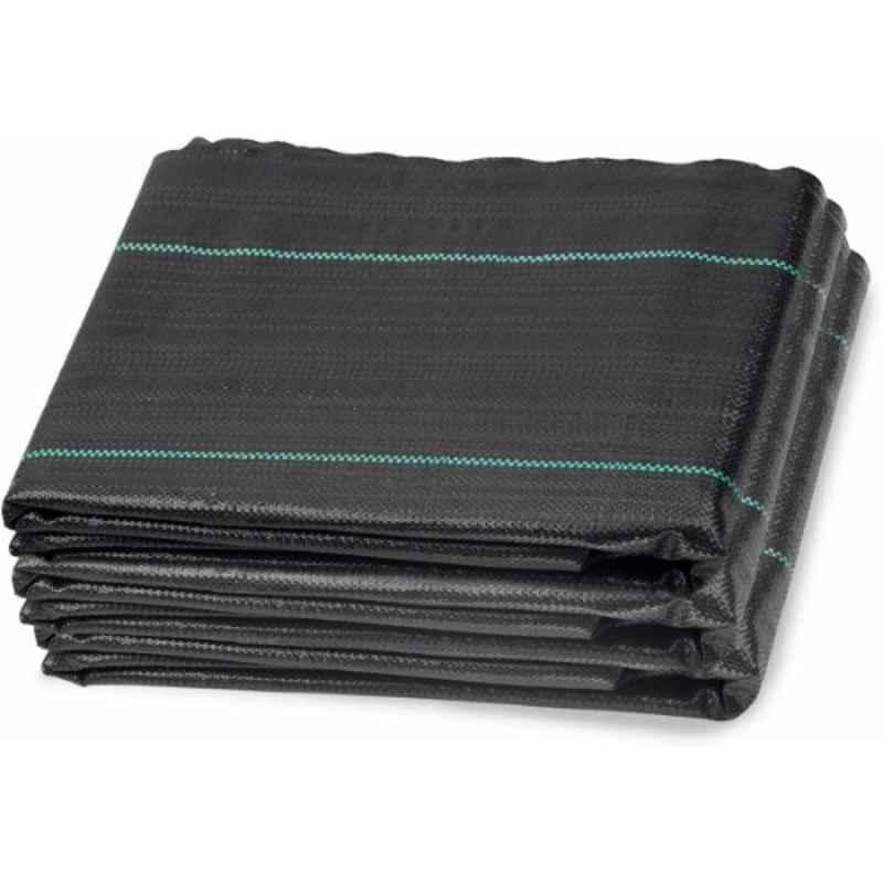 Singhal Premium 2x25m 90 GSM Polypropylene Black Sheet Mat for Garden Weed Control Barrier