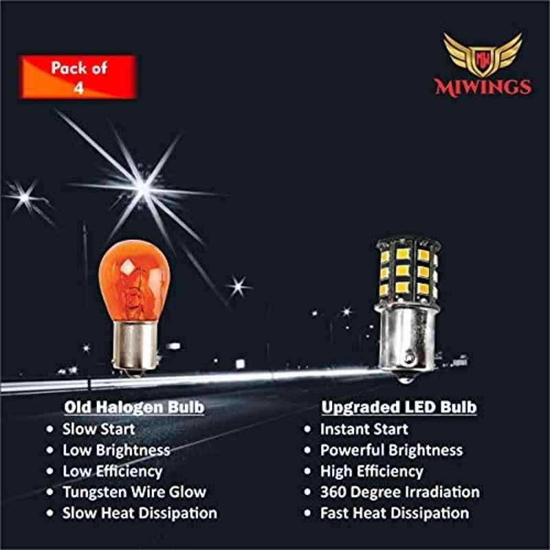 Miwings Super Bright 360ï¿½ Reflecting Cross Pin Led Indicator Bulbs Light 33 SD Set Of 4 Cross Pin Led Bulb Pack 4