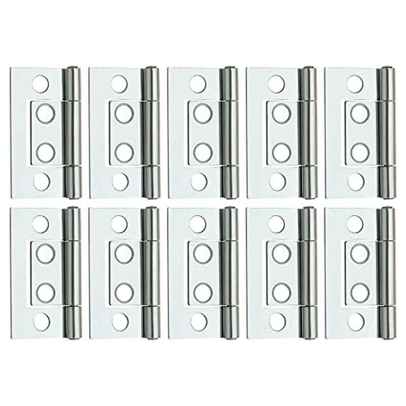 Screwtight 2 inch Iron Chrome Finish Cabinet Flush Hinge, â€ŽS170702CP-10P (Pack of 10)