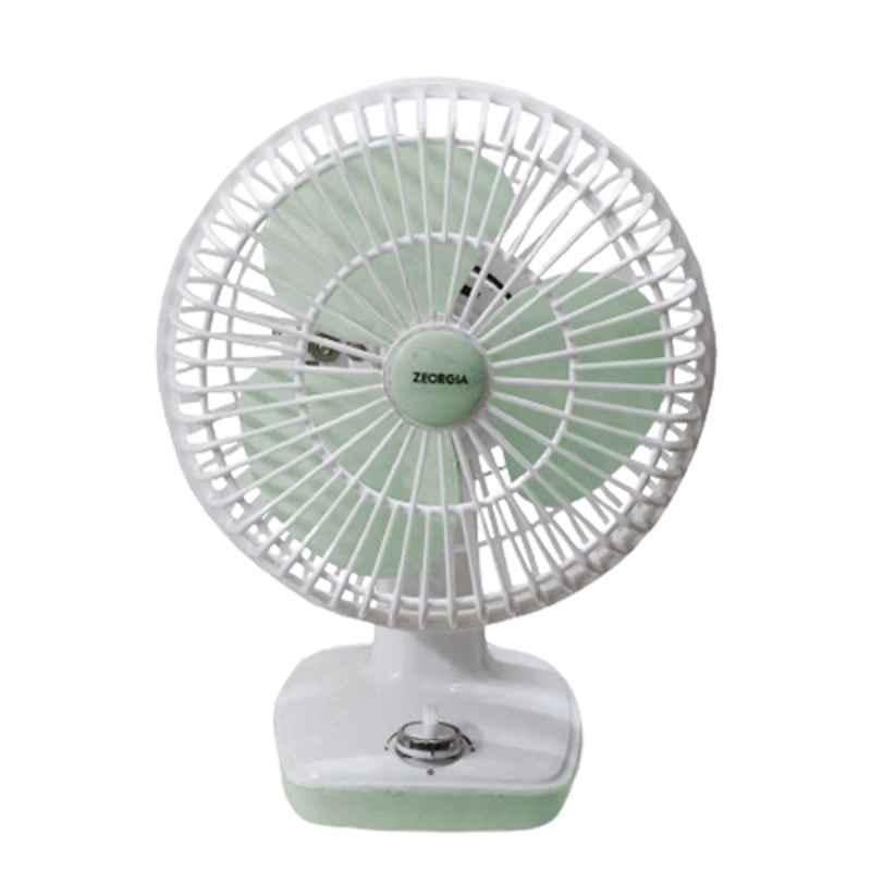 Zeorgia 42W 1456rpm Plastic Green & White Table Fan, Sweep: 225 mm