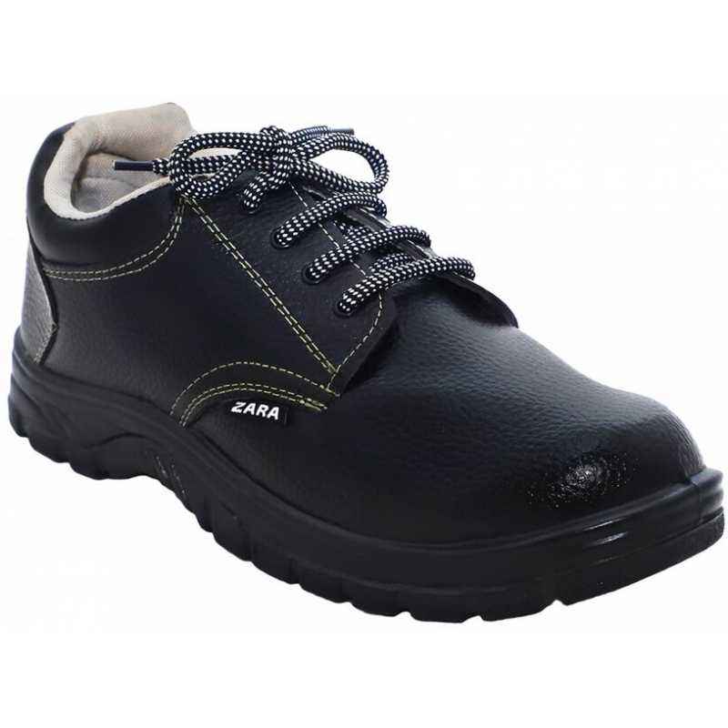 Polo Zara Steel Toe Black Work Safety Shoes, Size: 8