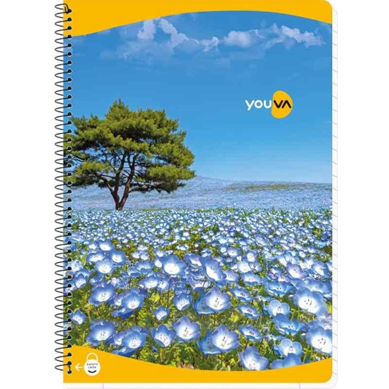 Navneet Youva A4 300 Pages Assorted Colour Single Line Spiral Notebook, 23495