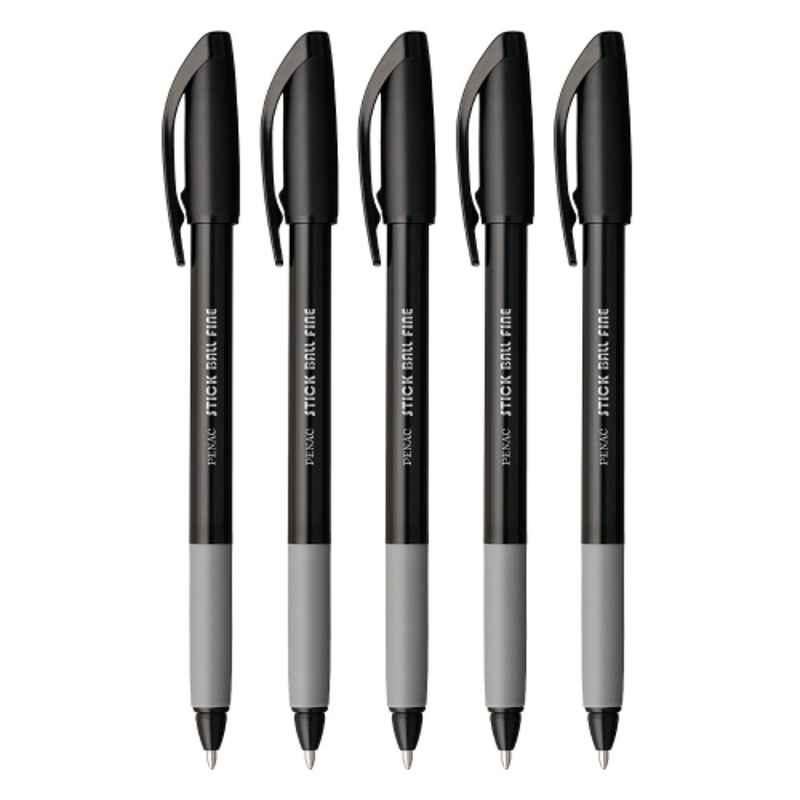 PENAC Stick Plastic Black Ball Pen, BA3401-06FPO5 (Pack of 5)