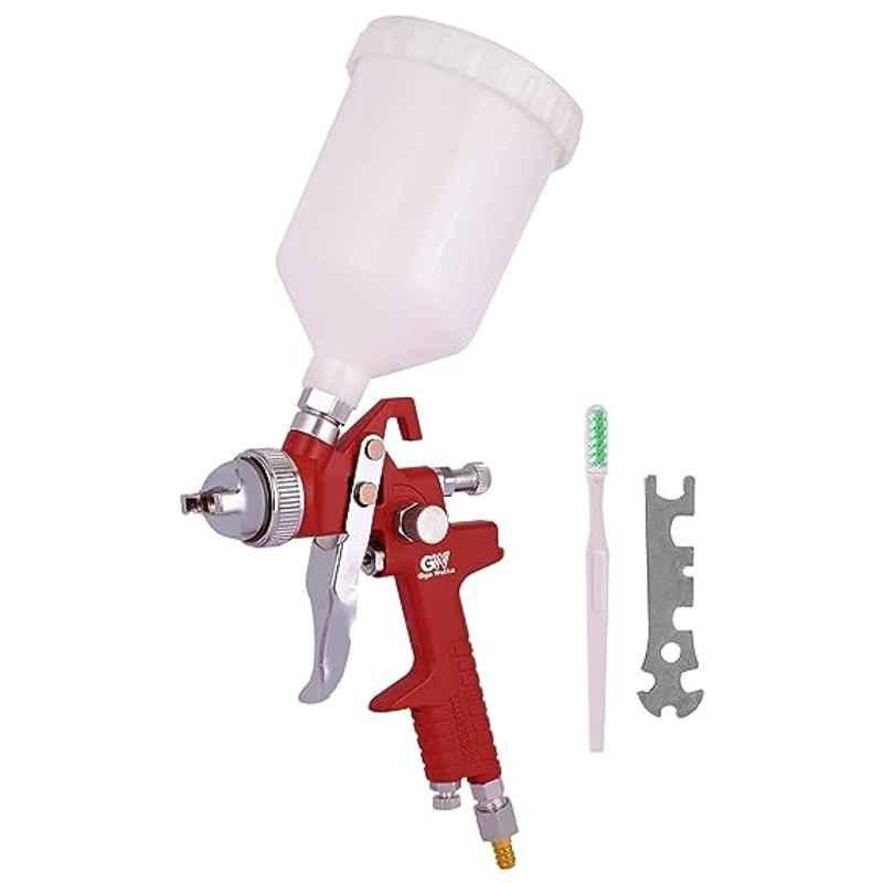 Gigawatts GW-H827P 45-60psi Brass Air Nozzle Red Paint Spray Gun with 600ml Cup