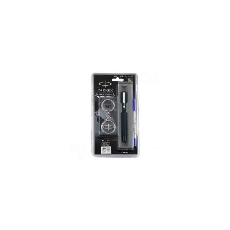 Parker Vector Mbk Roller Ball Pen CT with Free Key Chain, 9000022499