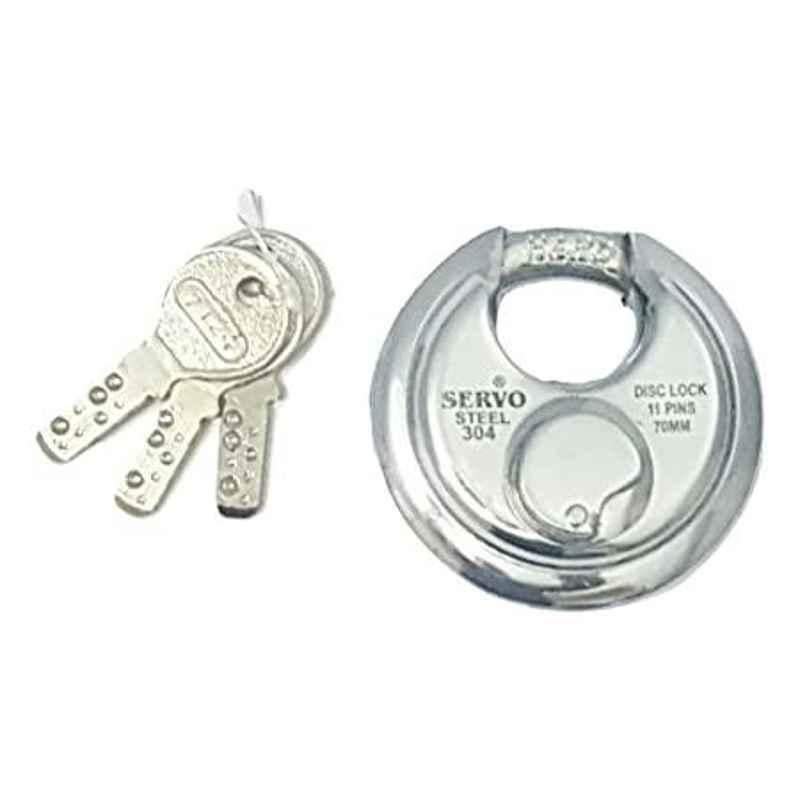 Smart Shophar 70mm Steel Silver Disc Ultra Keys Shutter Lock, SLK80SL-DISK-UKSL70-P1