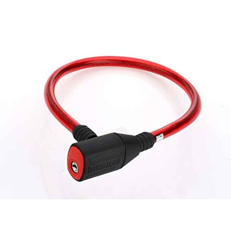 Bonus 333 22 inch Alloy Steel & PVC Red Key Operated Cable Cycle Lock