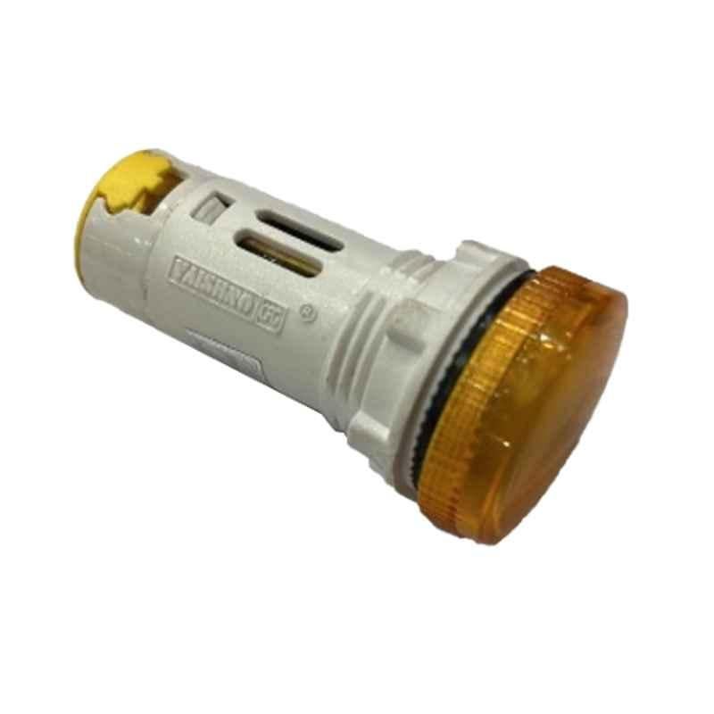 Vaishno 22.5mm 220V Plastic Amber LED Push Button, 2XVLDIL-BN-AMBER-220
