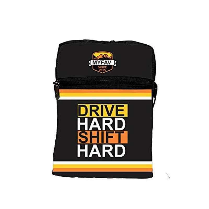 My Fav Polyester Black Drive Hard Shift Hard Messenger Bag, MFMDP019