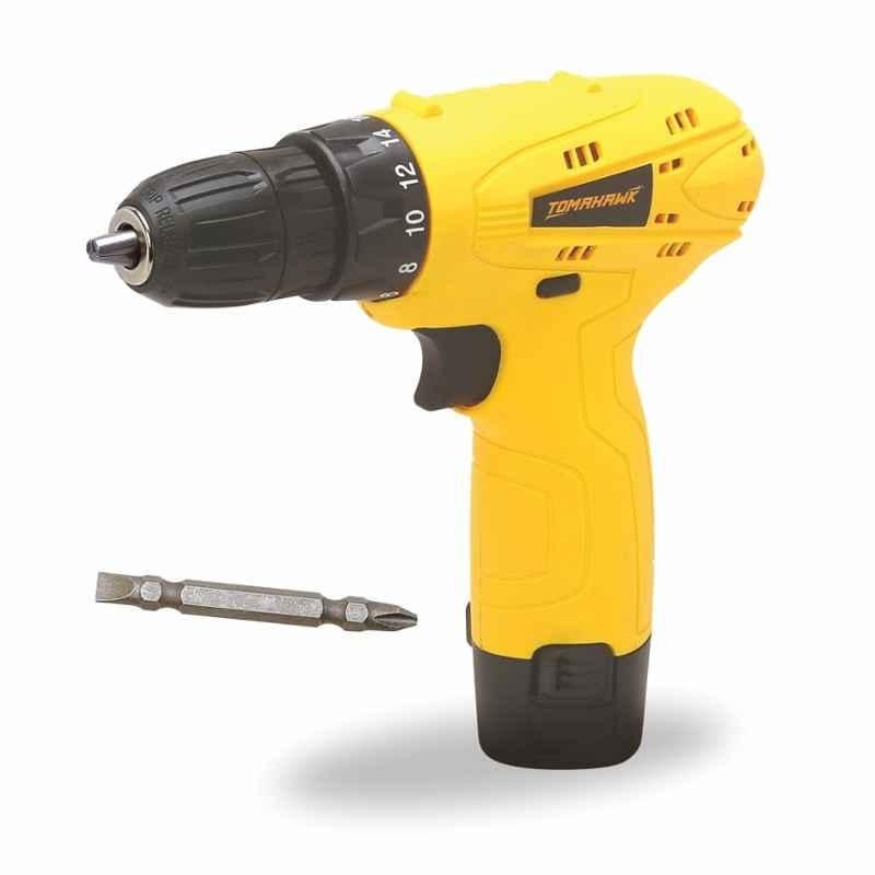 Tomahawk 12V Cordless Screwdriver Machine with Reversible Switch Multi-Torque Clutch, T7386