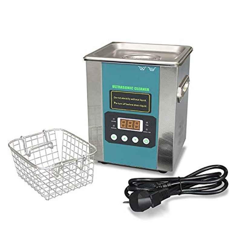 Zhart 2L Stainless Steel Silver & Green Digital Ultrasonic Cleaner Sterilizer Machine, ZU-607